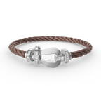 [Plus&Max]FORCE LARGE HORSESHOE HALF DIAMOND BRACELET SILVER