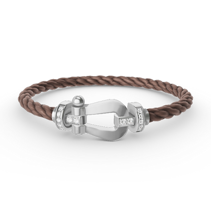 [Max Jewelry ]FORCE LARGE HORSESHOE HALF DIAMOND BRACELET SILVER
