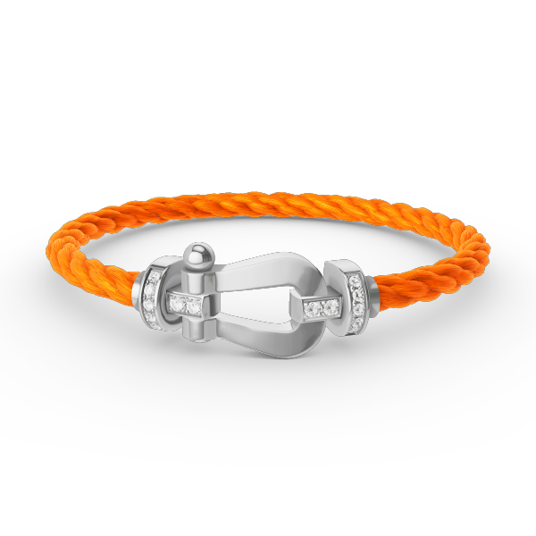 [Max Jewelry ]FORCE LARGE HORSESHOE HALF DIAMOND BRACELET SILVER
