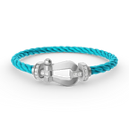 [Plus&Max]FORCE LARGE HORSESHOE HALF DIAMOND BRACELET SILVER