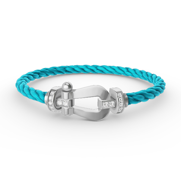[Max Jewelry ]FORCE LARGE HORSESHOE HALF DIAMOND BRACELET SILVER
