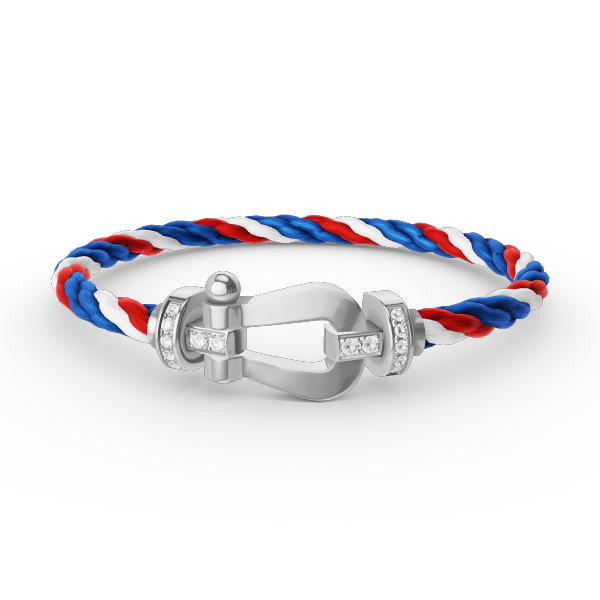 [Max Jewelry ]FORCE LARGE HORSESHOE HALF DIAMOND BRACELET SILVER