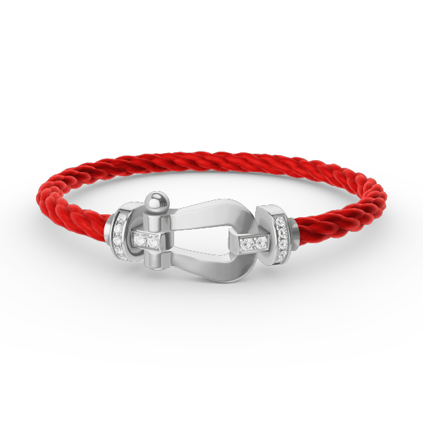 [Max Jewelry ]FORCE LARGE HORSESHOE HALF DIAMOND BRACELET SILVER