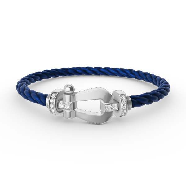 [Max Jewelry ]FORCE LARGE HORSESHOE HALF DIAMOND BRACELET SILVER