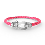 [Plus&Max]FORCE LARGE HORSESHOE HALF DIAMOND BRACELET SILVER