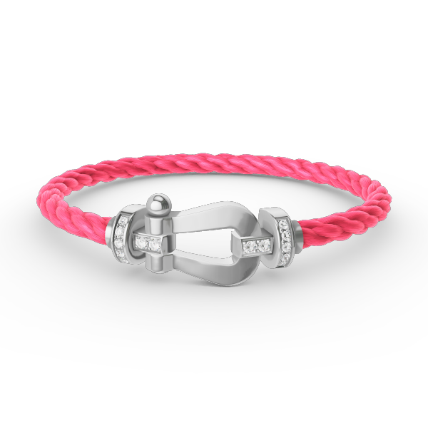 [Max Jewelry ]FORCE LARGE HORSESHOE HALF DIAMOND BRACELET SILVER