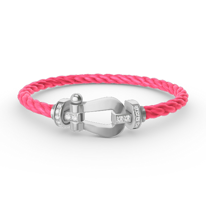 [Max Jewelry ]FORCE LARGE HORSESHOE HALF DIAMOND BRACELET SILVER