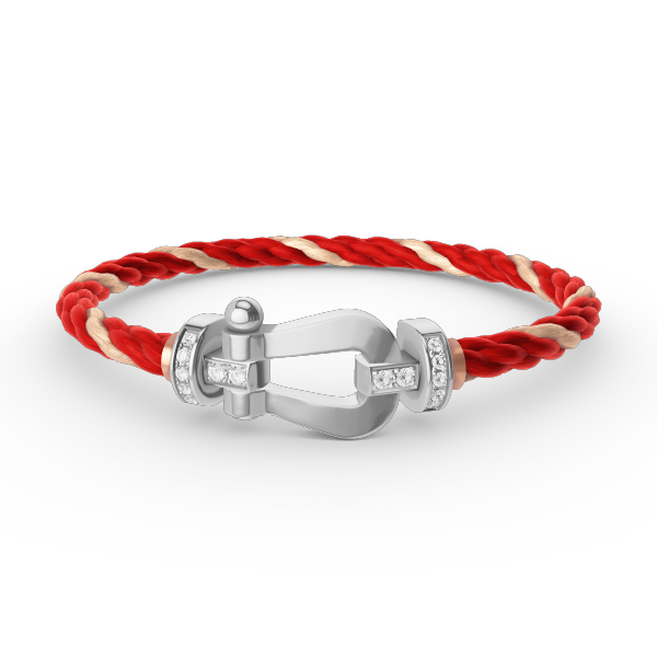 [Max Jewelry ]FORCE LARGE HORSESHOE HALF DIAMOND BRACELET SILVER