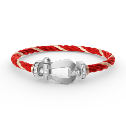 [Max Jewelry ]FORCE LARGE HORSESHOE HALF DIAMOND BRACELET SILVER