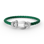 [Plus&Max]FORCE LARGE HORSESHOE HALF DIAMOND BRACELET SILVER