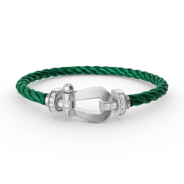 [Max Jewelry ]FORCE LARGE HORSESHOE HALF DIAMOND BRACELET SILVER