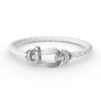 [Plus&Max]FORCE LARGE HORSESHOE HALF DIAMOND BRACELET SILVER
