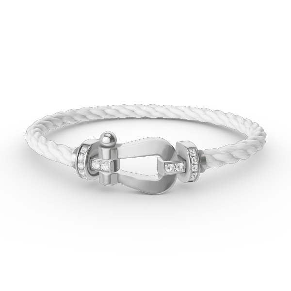 [Max Jewelry ]FORCE LARGE HORSESHOE HALF DIAMOND BRACELET SILVER