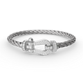 [Plus&Max]FORCE LARGE HORSESHOE FULL DIAMOND BRACELET SILVER