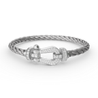 [Plus&Max]FORCE LARGE HORSESHOE FULL DIAMOND BRACELET SILVER