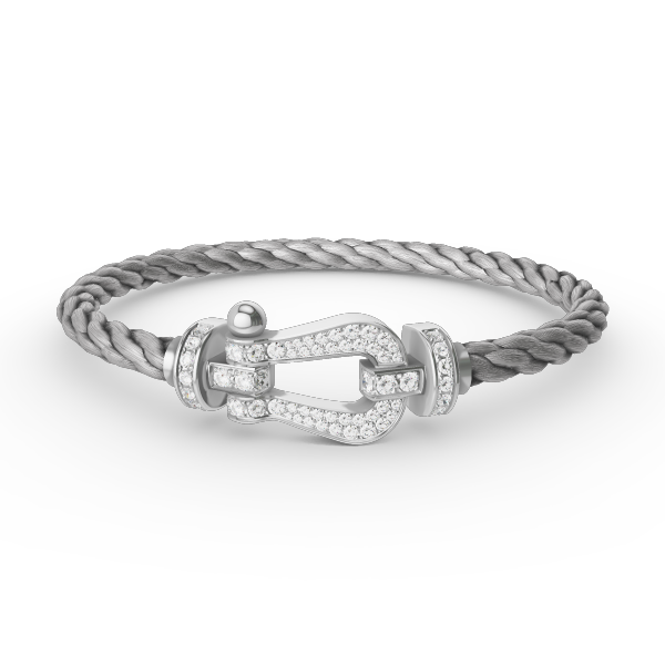 [Max Jewelry ]FORCE LARGE HORSESHOE FULL DIAMOND BRACELET SILVER