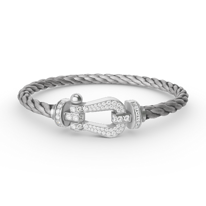 [Max Jewelry ]FORCE LARGE HORSESHOE FULL DIAMOND BRACELET SILVER
