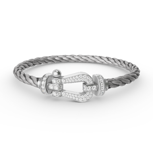 [Max Jewelry ]FORCE LARGE HORSESHOE FULL DIAMOND BRACELET SILVER