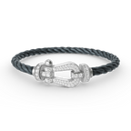 [Plus&Max]FORCE LARGE HORSESHOE FULL DIAMOND BRACELET SILVER