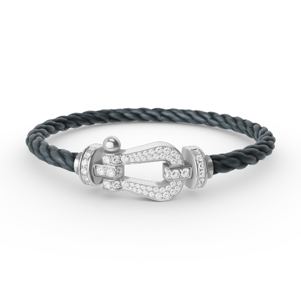 [Max Jewelry ]FORCE LARGE HORSESHOE FULL DIAMOND BRACELET SILVER