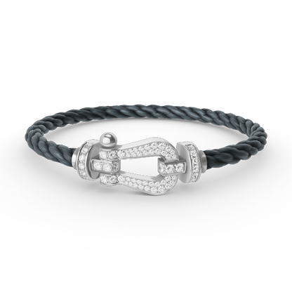 [Max Jewelry ]FORCE LARGE HORSESHOE FULL DIAMOND BRACELET SILVER