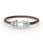 [Plus&Max]FORCE LARGE HORSESHOE FULL DIAMOND BRACELET SILVER