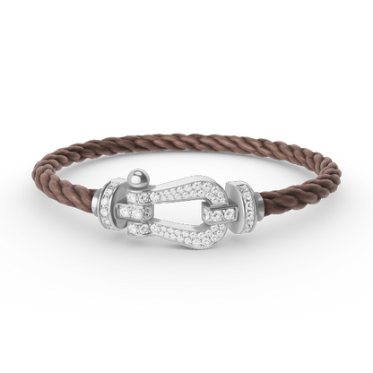 [Max Jewelry ]FORCE LARGE HORSESHOE FULL DIAMOND BRACELET SILVER