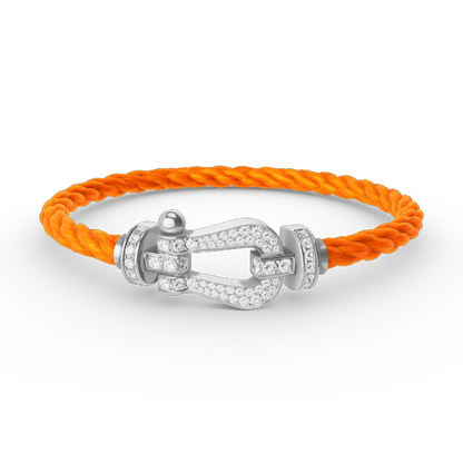 [Max Jewelry ]FORCE LARGE HORSESHOE FULL DIAMOND BRACELET SILVER