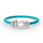 [Plus&Max]FORCE LARGE HORSESHOE FULL DIAMOND BRACELET SILVER