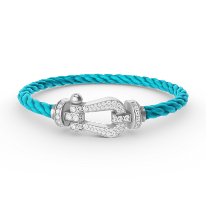 [Max Jewelry ]FORCE LARGE HORSESHOE FULL DIAMOND BRACELET SILVER