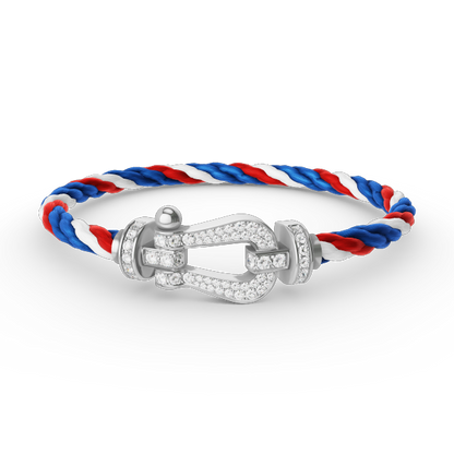 [Max Jewelry ]FORCE LARGE HORSESHOE FULL DIAMOND BRACELET SILVER