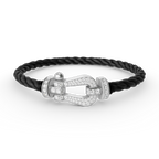 [Plus&Max]FORCE LARGE HORSESHOE FULL DIAMOND BRACELET SILVER
