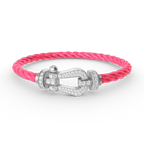 [Plus&Max]FORCE LARGE HORSESHOE FULL DIAMOND BRACELET SILVER