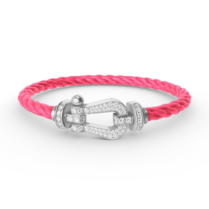 [Max Jewelry ]FORCE LARGE HORSESHOE FULL DIAMOND BRACELET SILVER