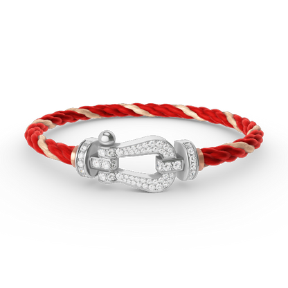[Max Jewelry ]FORCE LARGE HORSESHOE FULL DIAMOND BRACELET SILVER