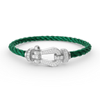 [Plus&Max]FORCE LARGE HORSESHOE FULL DIAMOND BRACELET SILVER