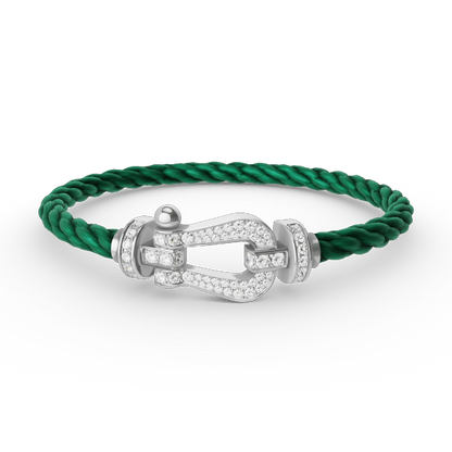 [Max Jewelry ]FORCE LARGE HORSESHOE FULL DIAMOND BRACELET SILVER