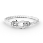 [Plus&Max]FORCE LARGE HORSESHOE FULL DIAMOND BRACELET SILVER