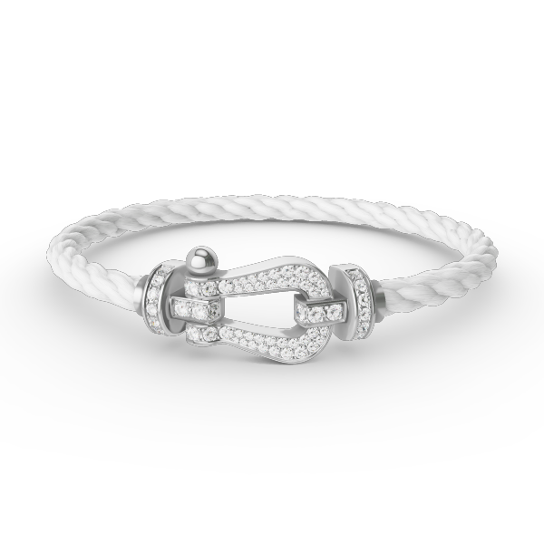 [Max Jewelry ]FORCE LARGE HORSESHOE FULL DIAMOND BRACELET SILVER