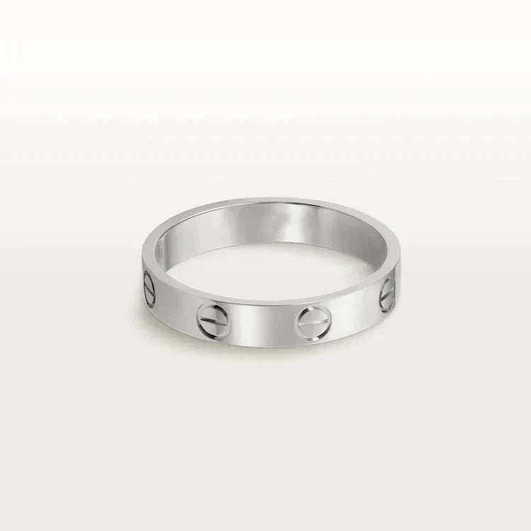 [Max Jewelry ]LOVE RING 4MM 1 DIAMOND SILVER
