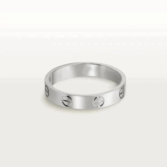 [Max Jewelry ]LOVE RING 4MM 1 DIAMOND SILVER