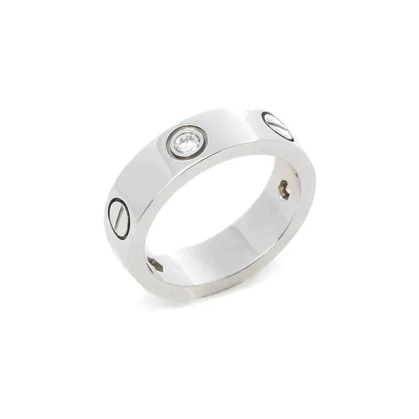 [Plus&Max]LOVE RING 5.5MM 3 DIAMONDS SILVER