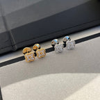 [Plus&Max]CLOVER MINI DIAMOND STUD EARRINGS
