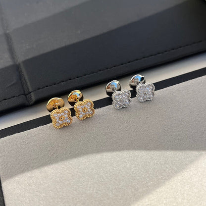 [Max Jewelry ]CLOVER MINI DIAMOND STUD EARRINGS