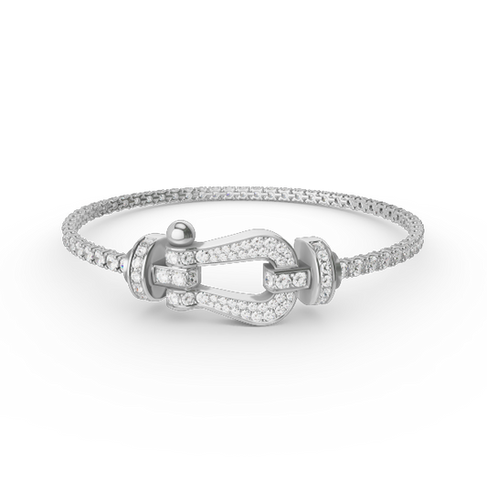 [Max Jewelry ]FORCE  LARGE HORSESHOE FULL DIAMOND TENNIS BRACELET