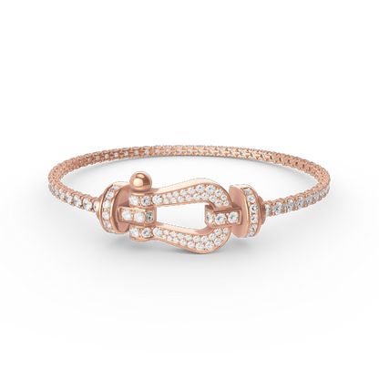 [Max Jewelry ]FORCE  LARGE HORSESHOE FULL DIAMOND TENNIS BRACELET