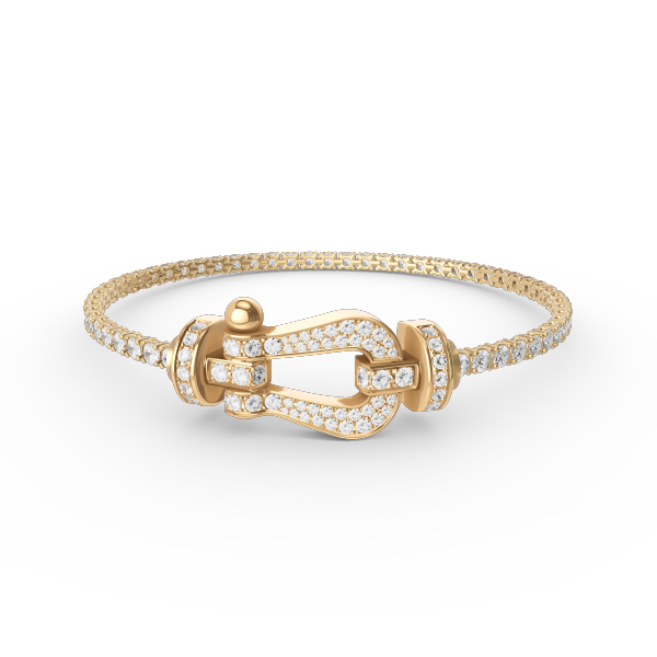 [Max Jewelry ]FORCE  LARGE HORSESHOE FULL DIAMOND TENNIS BRACELET